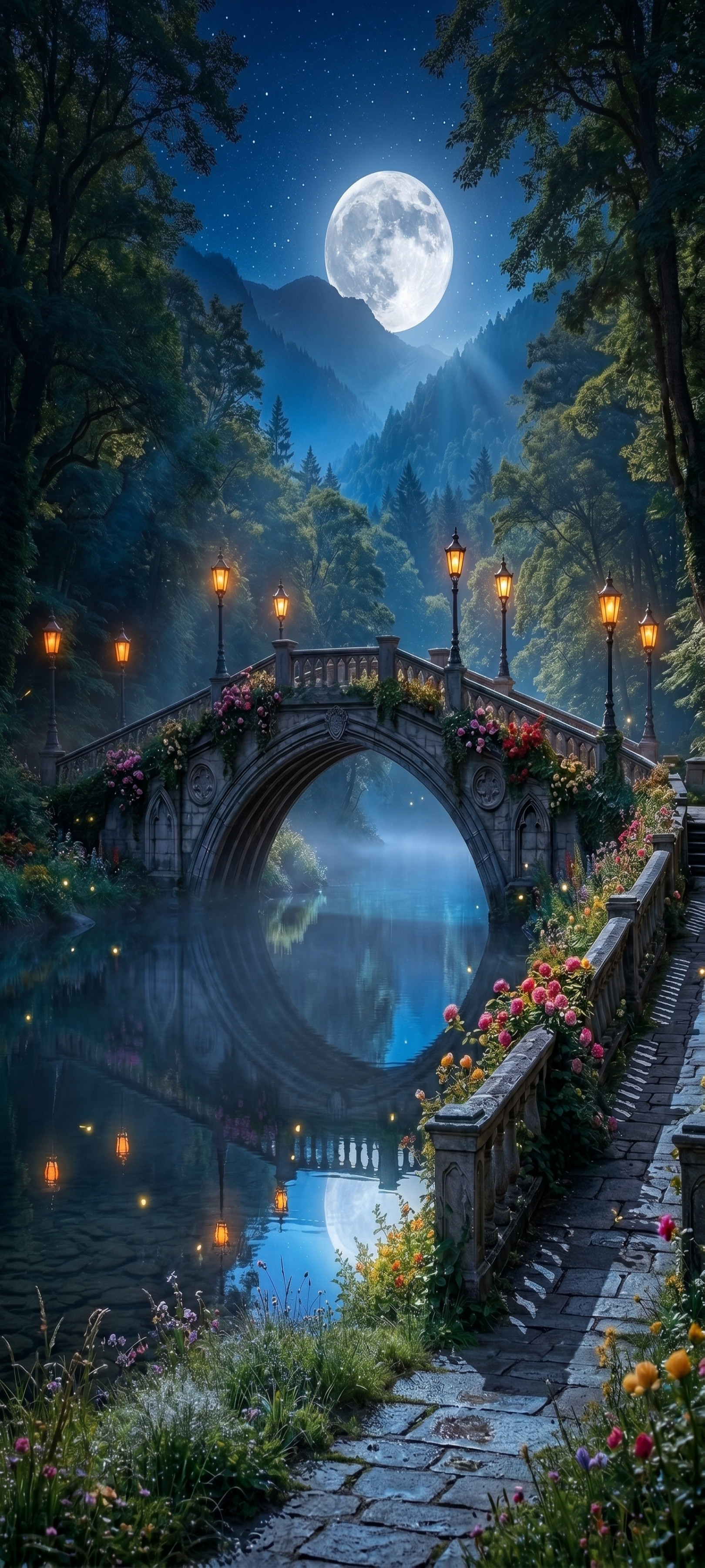 Gothic bridge crossing river